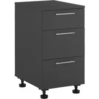 Laundreezy Unterschrank Laundreezy, Unterschrank BxHxT 50x92x68 cm (1-St) Breite 50cm, Softclose, 3 Auszüge, höhenverstellbare Füße