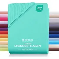 Carpe Sonno Spannbettlaken 90x200 100x200 140x200 160x200 180x200 200x200 Mikrofaser Polyester, Mikrofaser, Gummizug: rundum, (1 Stück), Weiches Spannbetttuch Bügelfrei & Pflegeleicht, 180x200 Aqua