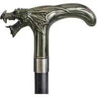 Figuren Shop GmbH Gehstock Spazierstock mit Drache - Dragon's Roar - Metall - Fantasy Gehstock