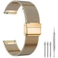 Sunicol Uhrenarmband 18/20/22mm Uhrenarmband,Mesh-Edelstahl,Interlock-Sicherheitsverschluss, Schnellverschluss,für Smart Watch oder traditionelle Uhr.