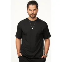 CARISMA T-Shirt mit Strickstruktur & Rundhals für Herren Kurzarm Shirt mit Crew-Neck Ausschnitt im Regular-Fit