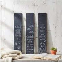 Levandeo® Wandbild, Schiefer Schilder Glück H30cm Sprüche Deko Schild Schiefertafel