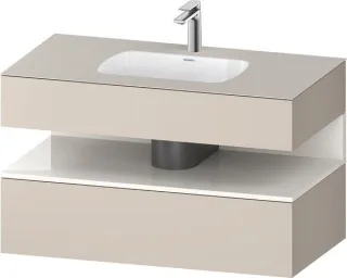 Duravit Qatego Einbauwaschtisch mit Konsolenwaschtischunterbau Taupe Matt 1000x550x600 mm - QA478602 QA4786022910010
