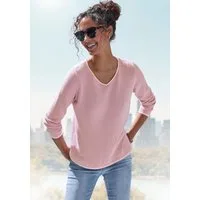 Vivance V-Ausschnitt-Pullover mit Kontrastkanten, casual