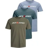 Jack & Jones T-Shirt Stilvolles Slim-Fit oder Regular Shirt mit Printdruck (3er-Pack) Printdruck