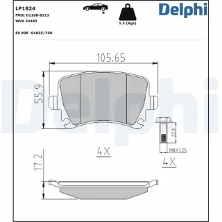 Delphi Bremsbel?ge hinten Audi Seat Skoda VW LP1824