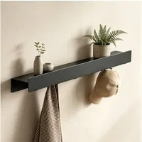 doporro Garderobenleiste Wandgarderobe Garderobenhaken 4/6/8 Haken mit Ablage aus Metall Stalo (6 St), Pulverbeschichtet mit Carbonstahl, 4/6/8 Haken Möglichkeiten