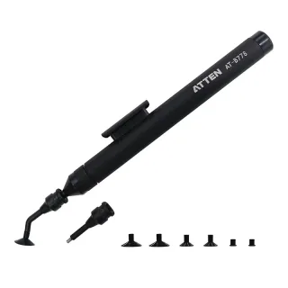 ATTEN AT-B778 Antistatic Manual Vacuum Suction Pen With Straight Bent Nozzles 6 Suction Discs Black
