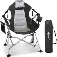 HOMECALL Campingstuhl Stühleschaukelstuhl outdoor Klappstuhl Faltbare Hängestuhl (Biz 180 KG, mit verstellbarer Rückenlehne, Lordosenstütze und Kopfstütze)