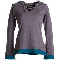 Vishes Zipfelshirt Lagenlook Longsleeve Shirt mit Zipfelkapuze Hoodie, Sweater
