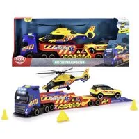 Dickie Toys Spielzeug-Krankenwagen Set LKW, Helikopter, Krankenwagen Go Real / SOS Transporter 203717005