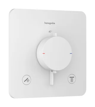 Hansgrohe Thermostat Unterputz Ecostat Comfort Q Fertigset 2 Verbraucher mattweiss, 33713700 33713700