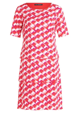 Betty Barclay - Stufenkleid rot/weiß - Gr. - 46