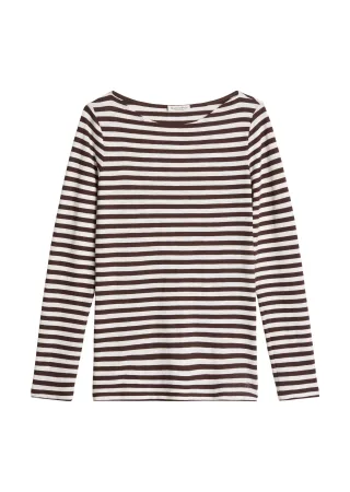 Marc OPolo Casual - Gestreiftes Longsleeve regular Dark Red - Gr. - XL