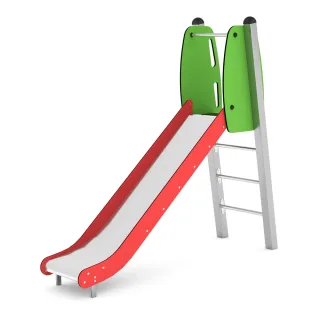 Öffentliche Spielplatz-Rutsche PRO Skid Edelstahl - Kita Rutsche mit 5,68x3,67m Sicherheitsbereich - 120cm Fallhöhe Langlebiges Design - Wickey