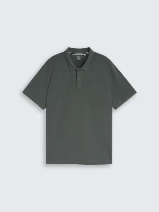 Tom Tailor - Plus Size - Piqué Poloshirt mit Logo-Stickerei darkest olive - Gr. - 4XL