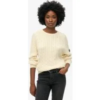 Superdry Strickpullover SLOUCHY CABLE KNIT Loose Fit, mit Rundhalsausschnitt, in normaler Länge