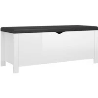 vidaXL Aufbewahrungsbox Sitzbank mit Stauraum und Kissen Hochglanz-Weiß 105x40x45cm (1 St)