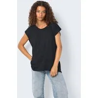 Noisy may Kurzarmshirt NMMATHILDE S/S LOOSE LONG TOP NOOS Baumwollmischung, relaxed fit
