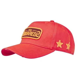 DSQUARED2 1964 Rote Kappe mit Stickerei