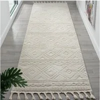 OTTO home Läufer Bonvo 80x300 cm, rechteckig, Höhe: 19 mm, mit Fransen, Hoch-Tief-Struktur, Wohnzimmer, Schlafzimmer