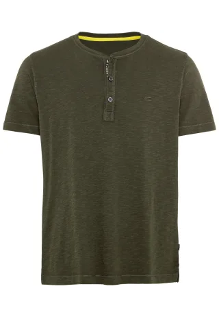 camel active - Henley T-Shirt mit Knopfleiste leaf green - Gr. - 4XL