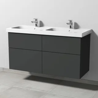 Sanipa 3way Waschtischunterbau zu Geberit iCon Light Waschtisch mit 4 Auszügen, Graphit-Matt SP5771B
