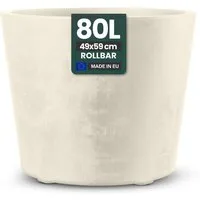 Kreher Pflanzkübel 'Millennium' in Naturstein Optik, 80 Liter, rollbar (Farbe wählbar)