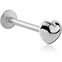 viva-adorno Piercing-Set 1,0mm Labret Lippen Tragus Helix Cartilage Piercing Stecker Herz, Knorpel Piercing