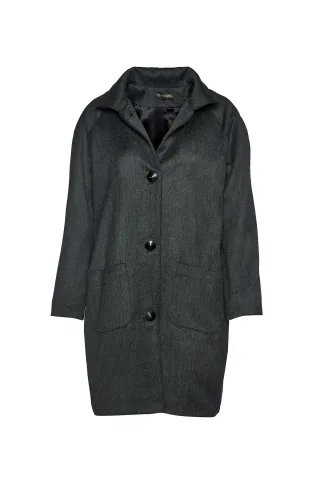 Dunkelgrauer Mantel aus Wollmischung von Conquista Fashion