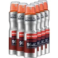 L'ORÉAL PARIS MEN EXPERT Deo-Spray Deo Spray Invincible Man 96h, Packung, 6-tlg., mit hoher Zuverlässigkeit