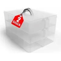BigDean Organizer 2 Stück Sortierbox für Kleinteile mit 21 verstellbaren Fächern (Set, 2 St., Kleinteilebox/en), Kleinteilemagazin - Deko, Figuren, Spielzeug, Sammelkram etc