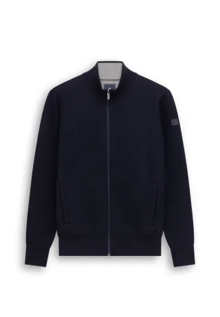 State of Art - Strickjacke mit Zipper blau - Gr. - M