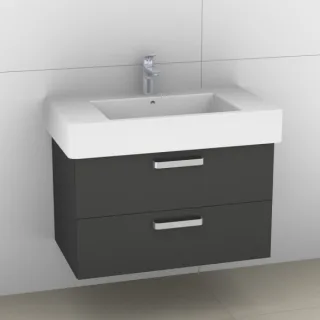 Artiqua 411 Waschtischunterschrank für Vero 032985 Anthrazit Glanz, 411-WU2L-D06-7065-51 411-WU2L-D06-7065-51