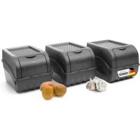 Novaliv Aufbewahrungsbox 19711-3xStuck (3 St), Kartoffel Aufbewahrungsbox 3x mittel 5L ANTHRAZIT GRAU Zwiebelbo