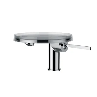 LAUFEN Waschtischarmatur mit Deko-Disk (transparent) Kartell LAUFEN Festauslauf Ausladung 110 mm ohn H3113310041101