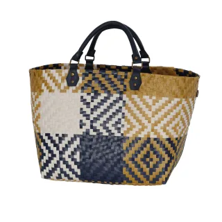 handed by - Shopper aus Recyling-Kunststoff - Quinn blau/gelb - Gr. - OS