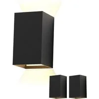 ZMH LED Außen-Wandleuchte Modern Up Down Außen-Wandleuchte Schlafzimmer Flur, LED fest integriert, Warmweiß, für Hauswand Garten Flur