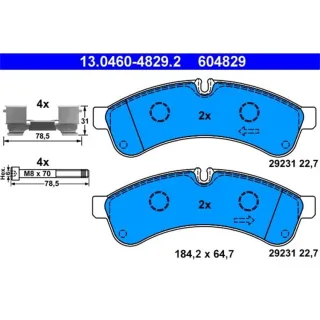 ATE Bremsbel?ge hinten Iveco Daily 4 5 6 13.0460-4829.2