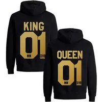 Couples Shop Kapuzenpullover KING & QUEEN Hoodie Pullover Set mit modischem Print