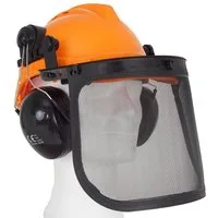TRUTZHOLM Forsthelm Forstschutzhelm mit Visier und Gehörschutz Schutzhelm 50-66 cm, komfortables Schweißband