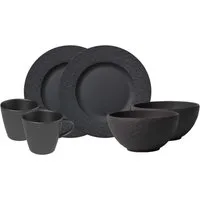 Villeroy & Boch Frühstücks-Geschirrset Manufacture Rock, Porzellan, 6-tlg.