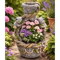 MF Pflanzkübel Pflanztopf Froschzauber Vase Grau Magnesia 37cm (1 St)
