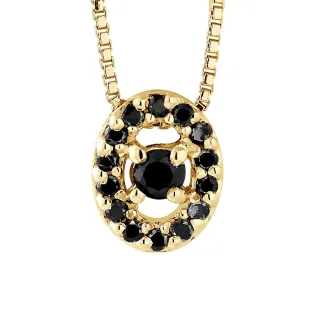 DIADEMA - Halskette mit Diamanten - Schwarz - Gelbgold