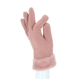 Halsüberkopf Accessoires - Handschuhe Pelzoptik rosé - Gr. - OS