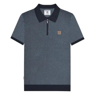 Lambretta - Poloshirt für Herren, mit kurzem Reißverschluss (Marine)