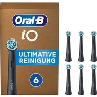 Braun Aufsteckbürsten iO Black Ultimative Reinigung Aufsteckbürsten – entwickelt für, gründliche Plaque-Entfernung mit innovativen Borsten-in-, Borsten-Bündeln – kompatibel mit Oral-B iO, elektrische Zahnbürste – 6 Stück im praktischen Vorratspack