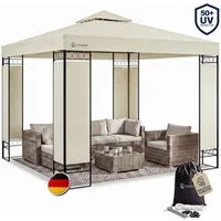Casaria Pavillon Lorca, 3x3m Farbwahl UV-Schutz 50+ Wasserabweisend Stabil Robust Metall mit