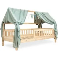 Ehrenkind Betthimmel Deko Hausbett, Kinderzimmer-Deko-Set (Kinderzimmer Deko), Betthimmel & Wimpelkette für magische Momente, hochwertige Materialien