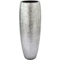 Flingora Bodenvase Amea, mit Einsatz - Fiberglas - Indoor - Silber - Höhe 97 cm